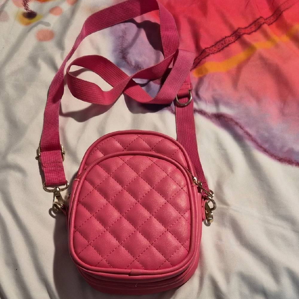 Quilted Pink Crossbody Bag